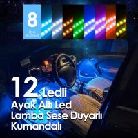 12 Ledli Ayak Altı Led Lamba Sese Duyarlı Led Müziğe Duyarlı Led