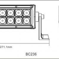 36W 18cm Düz Üniversal Yayıcı Delici Sis Lambası Led Bar