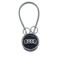 Audi Çelik Telli Metal Anahtarlık Siyah