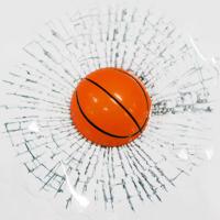 Basketbol Toplu 3 Boyutlu Kırık Cam Sticker