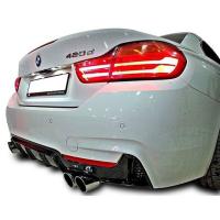 Bmw F32-F36 2014 Difüzör M Performance St Sağ+Sol-Çiftli Çıkış P Black