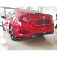 Honda Civic Fc5 2016-2021 Arka Sis 3 Çizgi Kırmızı Parlak Siyah