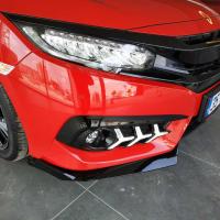 Honda Civic Fc5 2016-2020 Çıkıntılı Ön Flap Piano Black Dizayn B