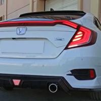 Honda Civic Fc5 2016-2021 Hareketli Sinyalli Led Stop Ve Spoiler Takımı Kırmızı