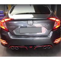 Honda Civic FC5 2016-2020 Difüzör 4 Egzoz Piano Black Kırmızı Şeritli