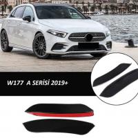 Mercedes W177 A Serisi 2019+ Ön Tampon Yan Bıçakları - 2 Parça - Piano Black